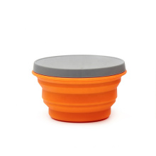 Foldable silicone bowl with lid outdoor camping trip hiking home kitchen office school silicone bowl